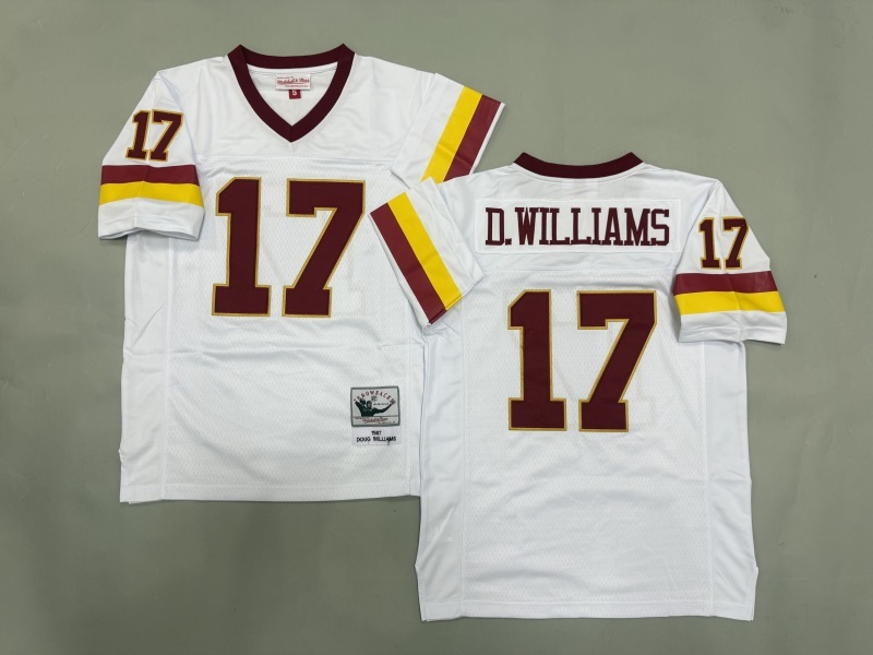 Men 2025 Washington Redskins #17 D.Williams white Throwback Limited NFL Jersey style 001->washington redskins->NFL Jersey
